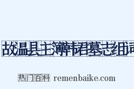 故温县主簿韩君墓志组词是什么意思的图片